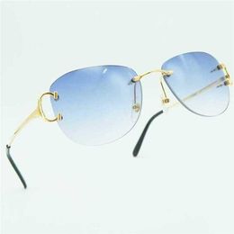 Top Luxury Designer Sunglasses 20% Off Metal Rimless Square Big Mens Sunglass Glasses Brand Desinger Shade For MenKajia