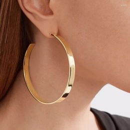 Hoop Earrings Flat C For Women Stainless Steel Oversized Minimalist Elegant Jewellery 2023