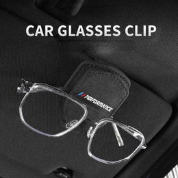 Sunglasses Cases Bags 2pcs for BMW Car Glasses Clip Eyeglass Holder Suede Sun Visor Storage Cards Strong Magnet Holder Performance Car Accessories J230328
