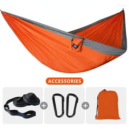 Camp Furniture Parachute Hammock Single Person Portable Nylon For Travel Camping Beach Sleeping Bed Adults Hanging