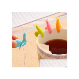 Other Kitchen Dining Bar Cooking Tools Small Snail Recognizer Device Tea Infuser Cup Of Hanging Bag Color Randomly Ga642 Drop D Dhdaf