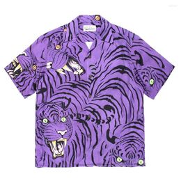 Men's Casual Shirts Tiger Hawaiian Short-sleeve Shirt Roar Print Series Short Men Women High Quality Style Beach