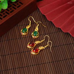 Dangle Earrings Wholesale ER260 European Fashion Woman Girl Bride Mother Party Birthday Wedding Gift Vintage Zircon 24KT Gold Drop