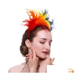 Party Hats Haimeikang Feativel Hairband Female Feather Headband Hair Accessories Headdress Head Decoration Crown Gb1069 Dr Vn