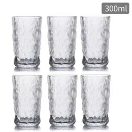 Vintage Drinking Glasses Romantic Water Glasses Tumblers Hammered Glacier Beverage Tumblers Vintage Glassware Set for Beverages