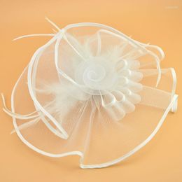 Headpieces Large Headdress Woman'S Gauze Feather Hair Acc Bride Wedding Dress Accessories Korea Japan