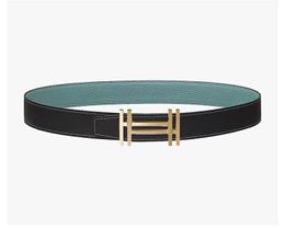 Classics Men Belts Designer Mens and woman fashion Togo leather classic reversible belt black brown H gold silver buckles 38cm HL241