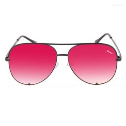 Quay Pilot Sunglasses Women Brand Design Metal Frame Mirror HIGH KEY Sun Glasses for Vintage Ladies Gog
