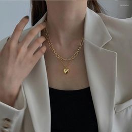 Pendant Necklaces Metal Necklace Ins Cold Wind Hip-hop Sweater Chain Love Long Wild Double-layer With Accessories