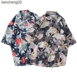 Men's Casual Shirts Brand Summer Hot Selling Hawaiian Men's Hawaii Beach Shirt Men Short Sleeve Floral Loose Casual Shirts Fast Drying M-3XL W0328