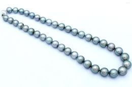 Chains 18 Inch 9-10mm Natural South Sea Baroque Grey Pearl Necklace 925silver