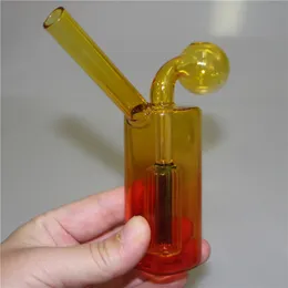 New Hookahs Mini Oil Burner Bong with Clear Pyrex Thick Glass Water Pipe Dab Rig Somking Pipes Bubble Ash Catcher Carb Cap