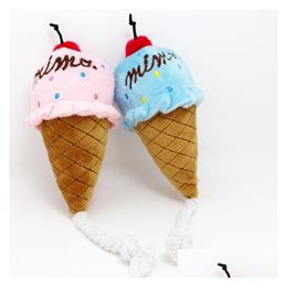 Dog Toys Chews Pet Exquisite Ice Cream Rope Knot Pink / Blue Drop Delivery 202 Dhtod