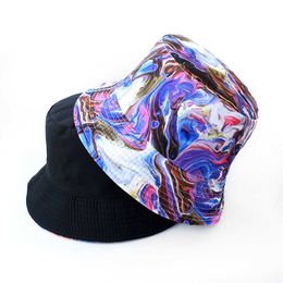 Wide Brim Hats New Spring Vintage Bucket Hat Women Panama Summer Sun Hats For Men Reversible Fisherman Hat Beh Fishing Sunscreen Bob Caps P230327