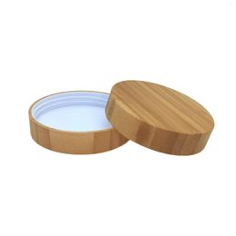 Storage Bottles 89/400 Bamboo Jar Lid Wholesale Customised Logo Engraved Round Plastic Disc Wooden Screw Lids For Cosmetic Jars