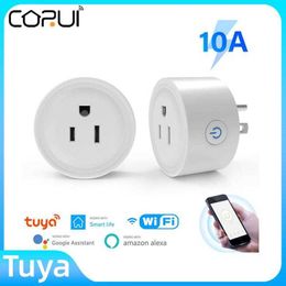 Sockets CORUI 10A US Standard Socket Tuya WiFi Smart Plug Outlet Smart Life Remote Control Home Appliances Works With Alexa Google Home Z0327