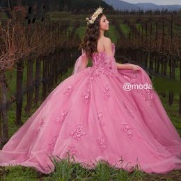 Fuchsia hot pink Quinceanera Dresses Lace Appliques Beading Sweetheart Off Shoulder lace-up corser princess Vestidos De 15 Anos