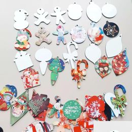 Sublimation Blanks Christmas Ornament Mdf Board Personalized Hanging Double Sided Blank Heat Transfer Wit Dhexd