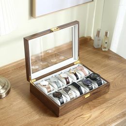 Jewelry Pouches Casegrace 10 Slots Wooden Watch Display Case Large Packaging Holder Wood Storage Jewellery Organizer Box Casket