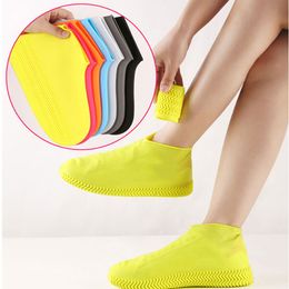 Silicone Rain Boots Waterproof Shoe Cover Water Resistant Overshoes Unisex Non-Slip Wear-Resistant Reusable Indoor Outdoor Rainy Days Shoes Protectors W0219