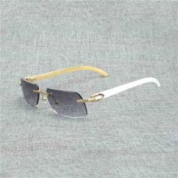 Top Luxury Designer Sunglasses 20% Off Vintage Wood Men Natural Black White Buffalo Horn Frame for Outdoor Women Rimless Wooden Shades Oculos Gafas