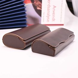 Sunglasses Cases Bags Cubojue PU Leather Hard Brown Spectacles Box Glasses Case Men Women Vintage Cases Retro DIY Fashion Eyeglasses Cases J230328