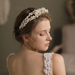 Headpieces Pearls Beaded Headband Festival Party Wedding Bridal Engagement Headpiece Headdress Decoration Headwear For Woman