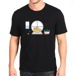 Men's T Shirts O-neck Print T-shirt Hamster Running Top Mens Custom Made Short-sleeved Cotton Fashion