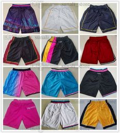 Dwyane Wade Basketball Shorts Just Don Wear Sport Pant Pocket Zipper 1996-97 Men Team Red Black Pink Blue Pants Jimmy Butler Bam Adebayo Tyler Herro Kyle Lowry