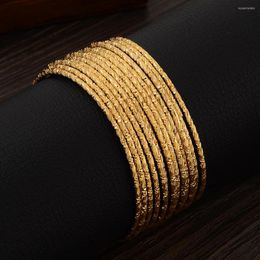 Bangle 15PCS Gold Plated Bangles Ethiopian Africa Fashion Colour For Women African Bride Wedding Bracelet Jewellery Gifts