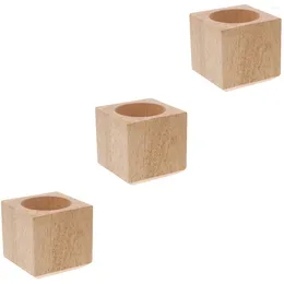 Decorative Flowers 3pcs Wood Planter Household Artificial Flower Pot Succulent Container