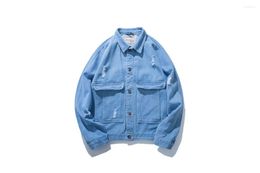 Men's Jackets Winter Japanese Autumn Washed Distressed Slim Korean Version Of The Trend Youth Plus Cotton Denim Outerwear Male