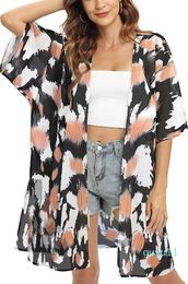 Fashion-Women's Swimwear Women's Kimono Swimsuit Coverups Summer Beach Casual Loose Cardigans for Swimwear