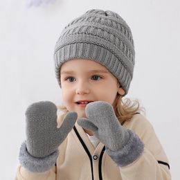 Caps Hats Winter Hat Gloves Set for Kids Acrylic Wool Beanie Cap 1-6 Years Baby Boys Girls Children Knitted Hats Warm Cute Bonnets 403 230328