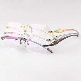 Top Luxury Designer Sunglasses 20% Off Square Metal Eyeglasses Clear Transparent Panther Men Optical Frames Women Prescription Photochromic GlassesKajia