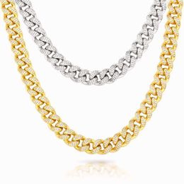 High Quality Cuban Link Chain Big Heavy White Gold Chains Silver Plated Necklace