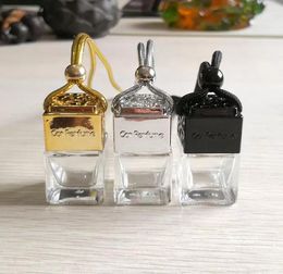 Essential Oils Diffusers Cube Hollow Car Perfume Bottle Rearview Ornament Hanging Air Freshener For Fragrance Empty Glass Bottle Pendant New