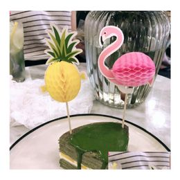 Other Event Party Supplies 3D Pineapple Flamingo Fruit Tootick Cake Wedding Decoration Flamingos Green Decorations Halloween Dhkfl