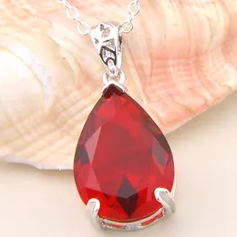 10 Pcs Wholesale For Woman Red Garnet Jewelry Pendants Classic Oval 925 Silver Pendant Jewelry Bridal Pendant Necklaces NEW