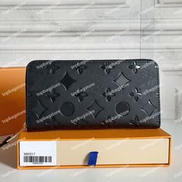 Brieftaschen Geprägte Zippy Brieftasche Frauen Männer Designer Leder Luxus Geldbörse Mode Klassischen Stil Reißverschluss Kartenhalter Karteninhaber Münzgeldbörsen mit Box
