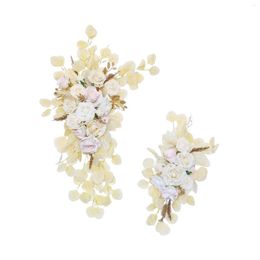 Decorative Flowers 2Pcs Artificial Floral Swag Door Wreath Flower Arrangements Wedding Arch For Backdrop Party Ceremony Garland Table