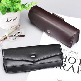 Sunglasses Cases Bags Upscale Belt Wearable Cowhide Glasses Case Men Portable Leather Reading Glasses Storage Box Phone Bags and Tool Carrying Cases J230328