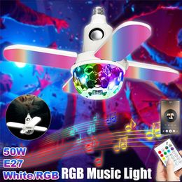 Smart LED Light Bulb E27 Bluetooth Music Speakers Projector Ball Color Changing Remote Lights Home Bedroom Party Wedding Decor