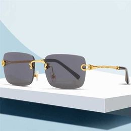 Top Luxury Designer Sunglasses 20% Off Fashion hemp rope steel leg frameless personalized optical glasses