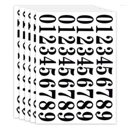 Gift Wrap 5 Sheets Small Black Adhesive Stickers 200 Pcs Number Decals For Mailbox Signs Locker Windows Dropship