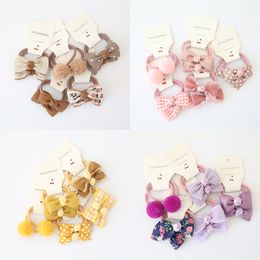 Hair Accessories 10PcsLot Sweet Band Girls Ties Bows Elastic Rubber Flower Small Ball Scrunchies Baby Kids 230328