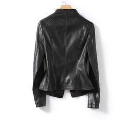 Women's Leather & Faux Woman Genuine Jacket Female Fashion Real Sheepskin Coat Motorcycle Biker Ladies Outwear Tops G45Women's