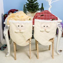 Chair Covers Cover Santa Claus Originality Personality Protect Cloth And Felt Christmas Dinner Table Cap Hat House Supplies