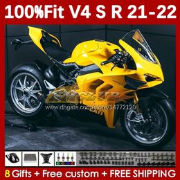 Motorcycle Fairings For DUCATI Street Fighter Panigale V4S V4R V 4 V4 S R 2018-2022 Body 167No.61 V-4S V-4R V4-S V4-R 21 22 2021 2022 Injection Moulding Bodywork yellow stock