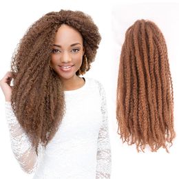 Kanekalon 18inch Soft Marley Braiding Hair Blonde Cuban Twist Synthetic Crochet Extensions Afro Kinky Hair